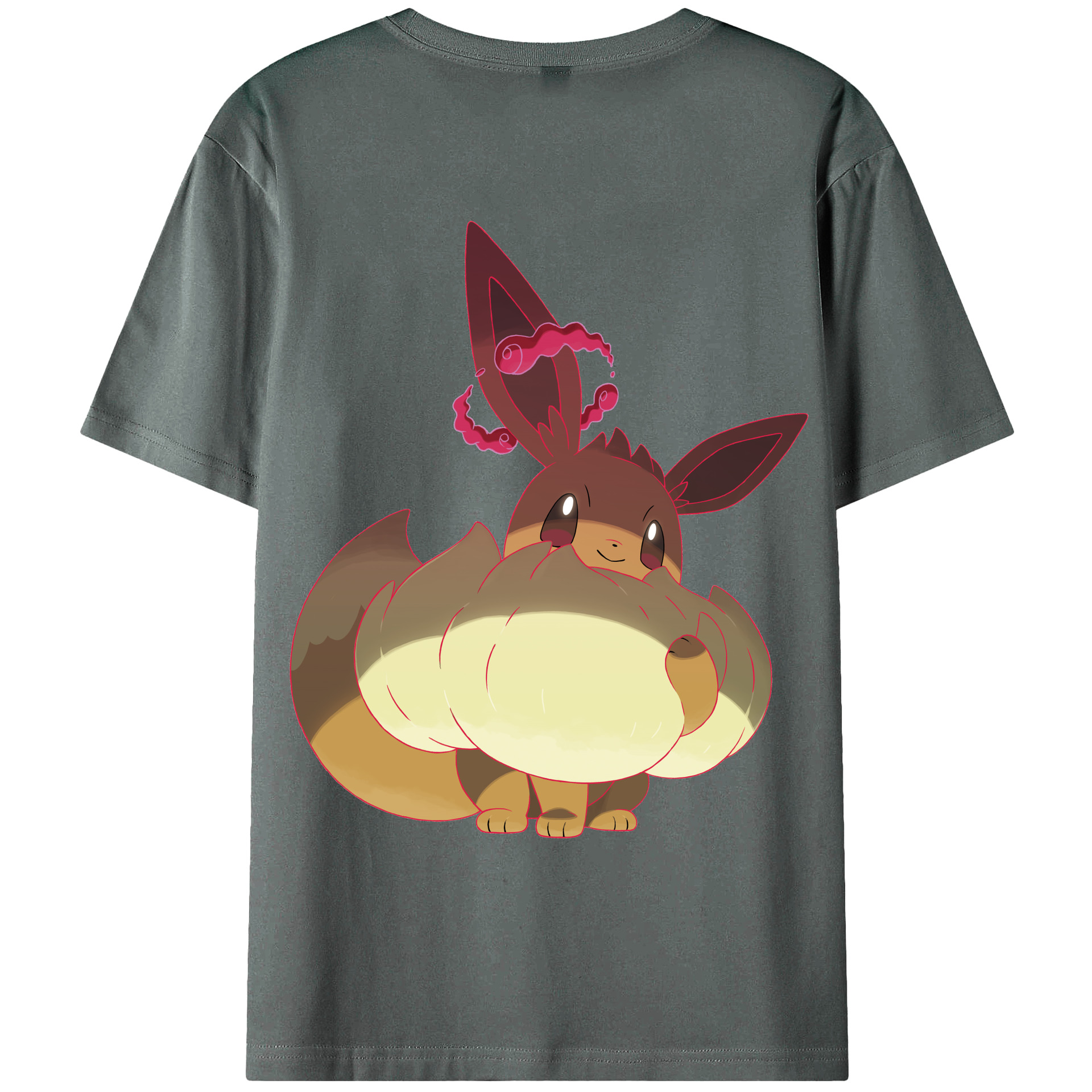 （画像用） ポケットモンスター Pokémon 綿100％ メンズ半袖Tシャツ（バックプリント） 通気性